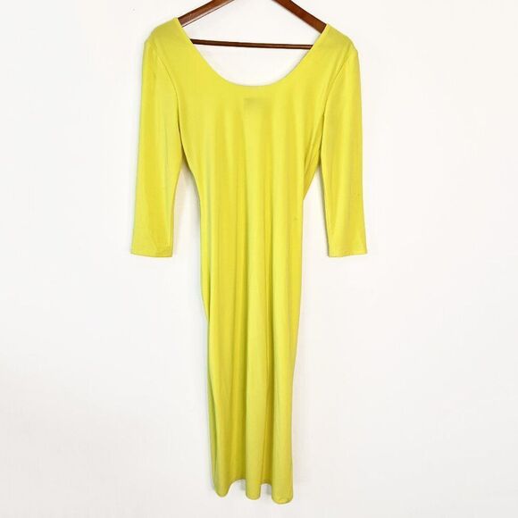 NEW Joseph Ribkoff Yellow Zest Ruched Long Sleeve Dress - Picture 5 of 12